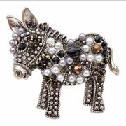 HON- DONKEY RHINESTONE BROOCH
